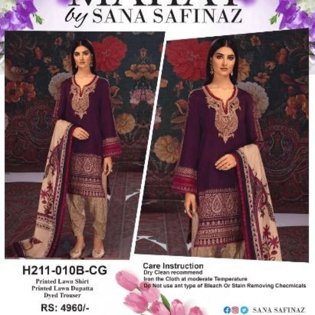 MAHAY Printed Lawn By SANA SAFINAZ