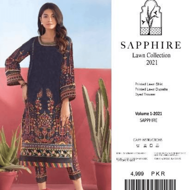 SAPPHIRE Lawn Collection 3Piece